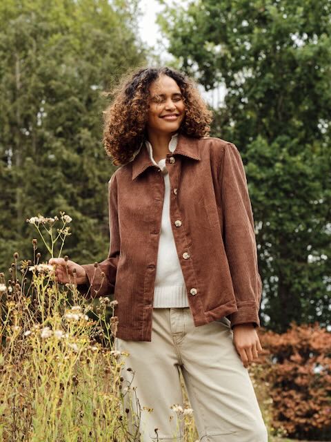 Romy Cord Shacket - Brown