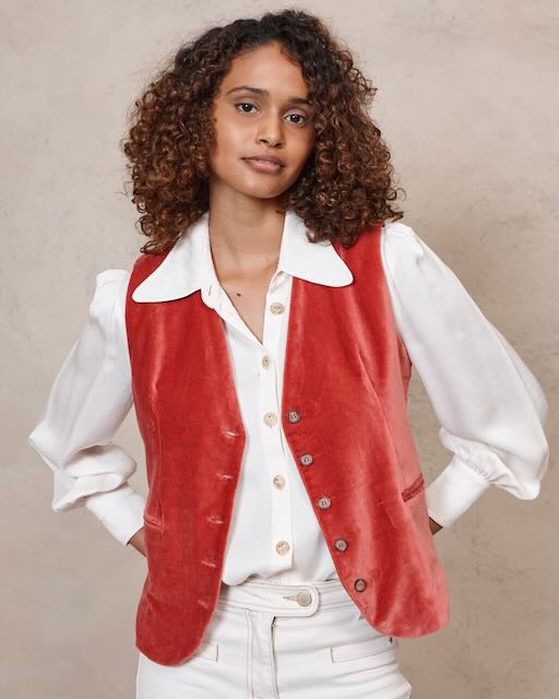Mimi velvet waistcoat - Rust