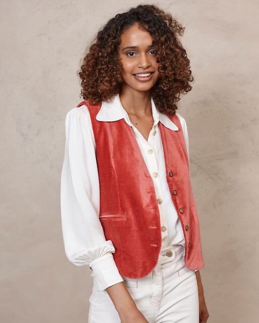 Mimi velvet waistcoat - Rust