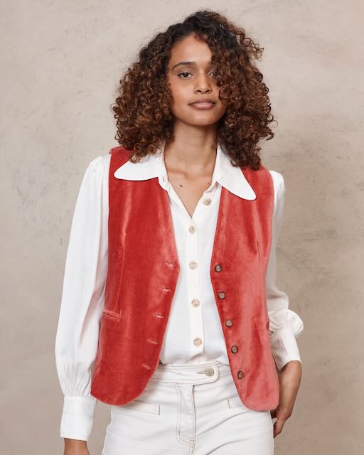 Mimi velvet waistcoat - Rust