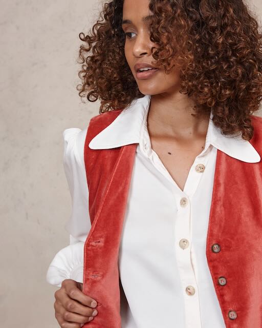 Mimi velvet waistcoat - Rust