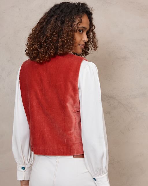 Mimi velvet waistcoat - Rust