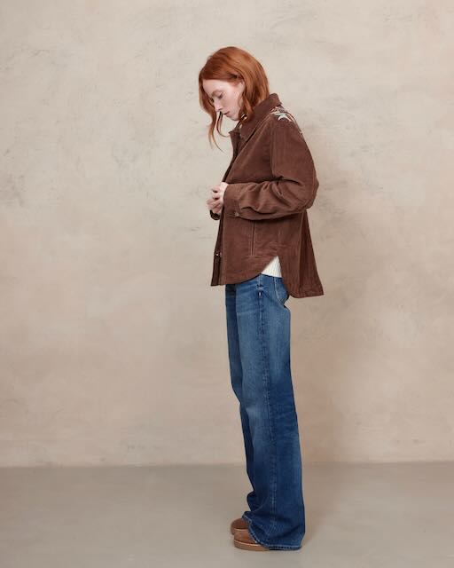 Romy Cord Shacket  - Brown