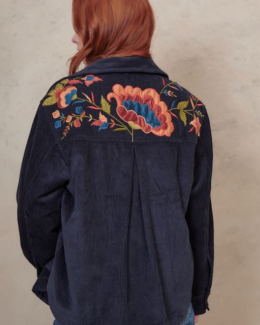 Romy Cord Shacket  - Navy