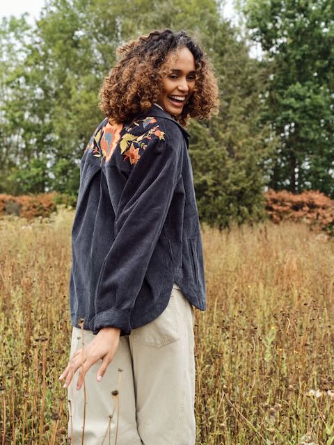 Romy Cord Shacket  - Navy