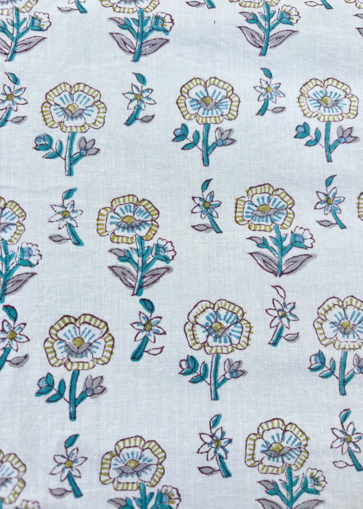 Grey poppy block print beach towel