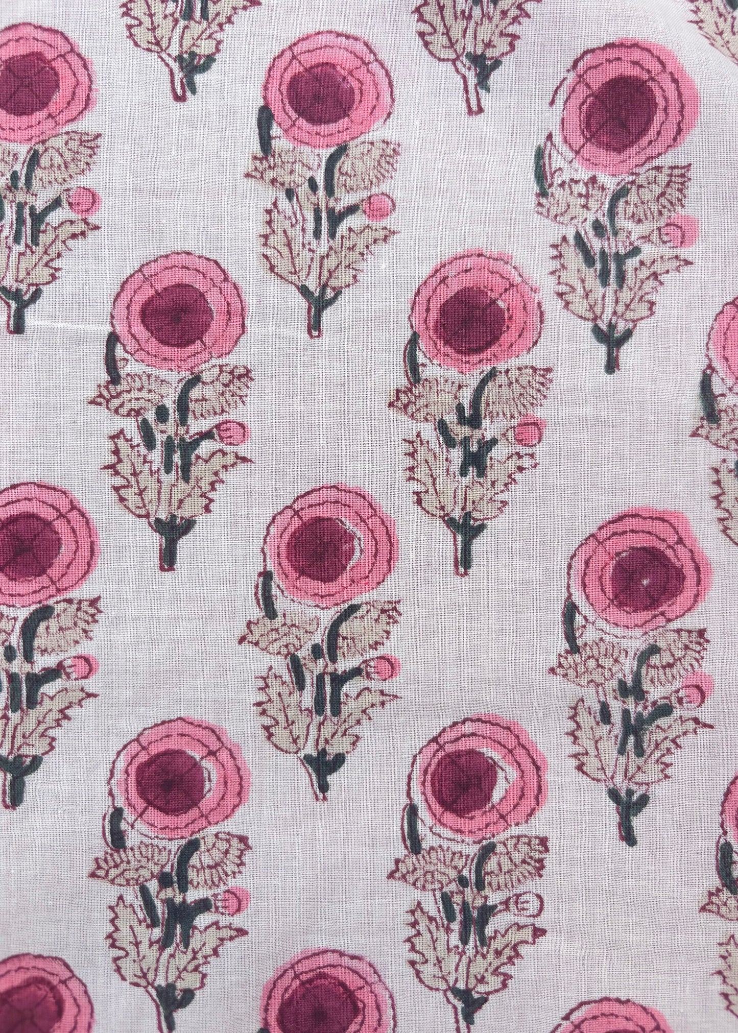 Red poppy block print beach towel