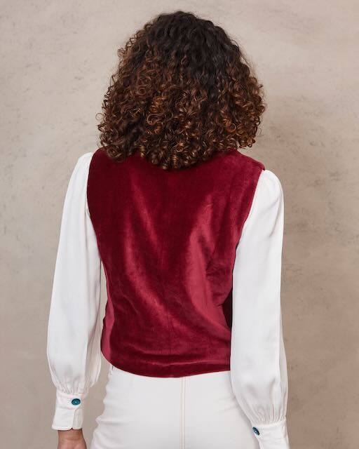 Mimi velvet waistcoat - Claret