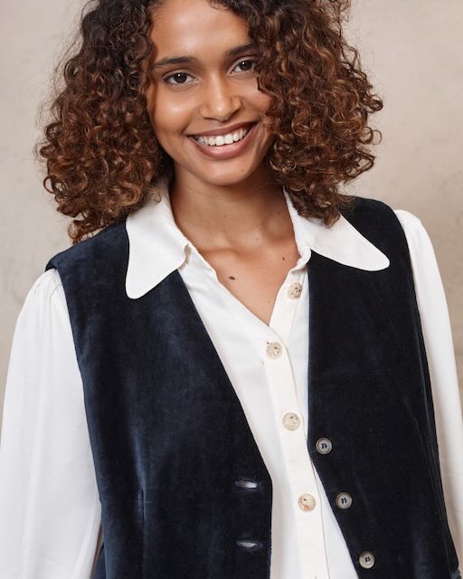 Mimi velvet waistcoat - Navy
