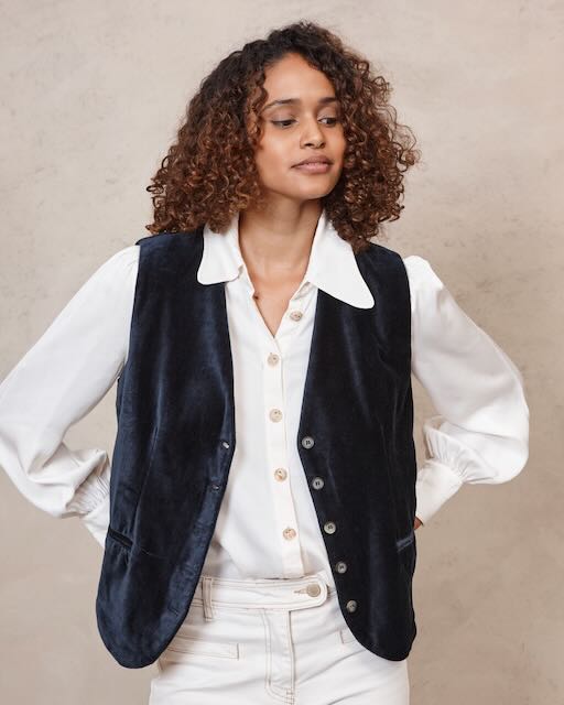 Mimi velvet waistcoat - Navy