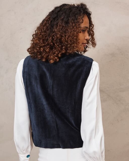 Mimi velvet waistcoat - Navy
